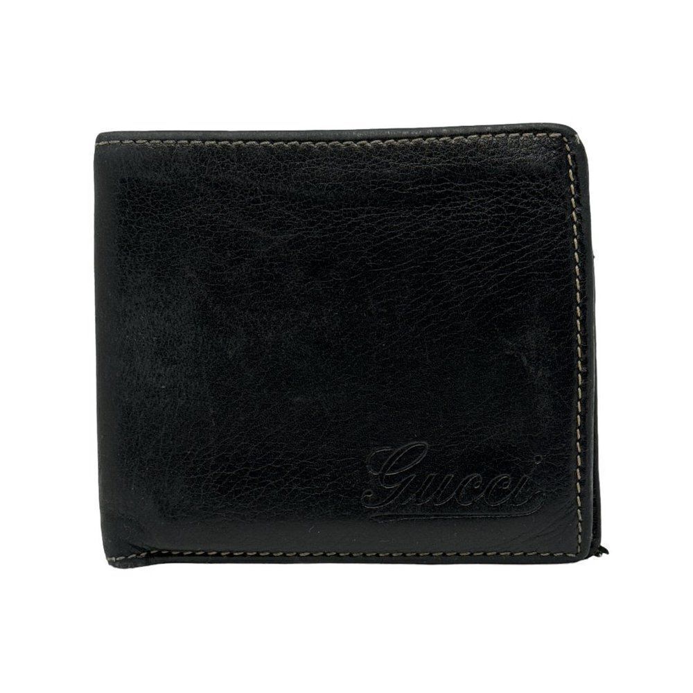Gucci Cursive Logo Leather Bifold Wallet